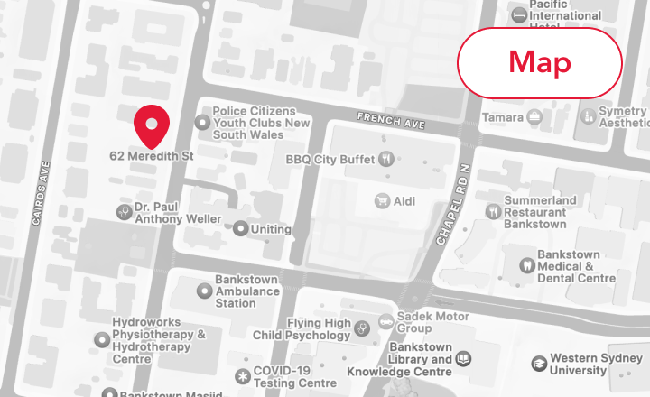 Location map for the Metro Assist Bankstown office