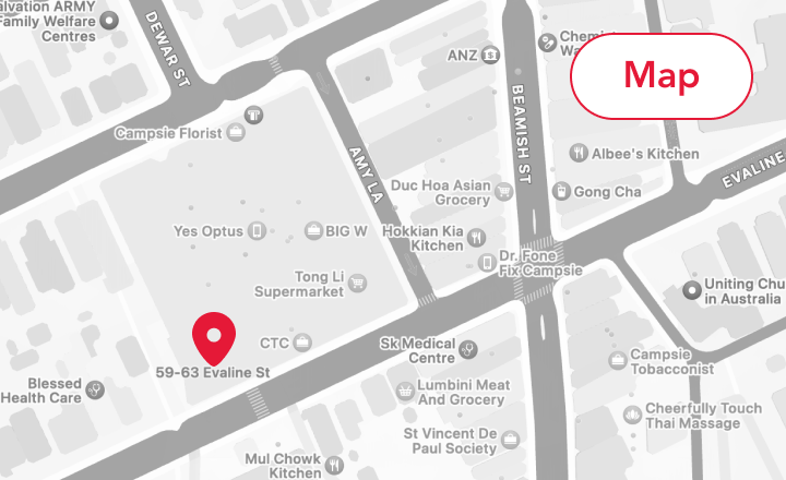 Location map for the Metro Assist head office Campsie